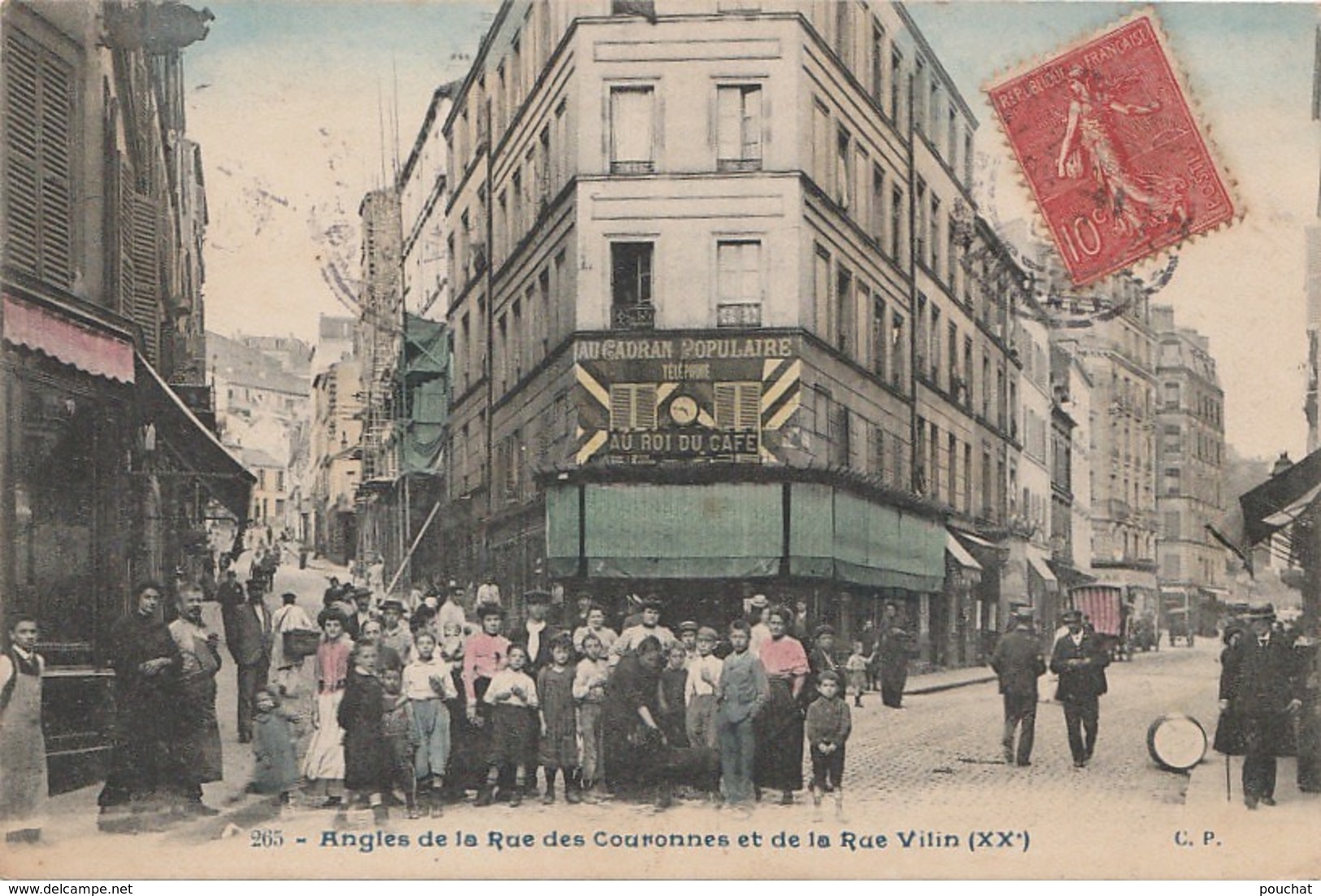 G3-75) PARIS (XX°) ANGLES DE LA RUE DES COURONNES ET DE LA RUE VILIN  - (TRES ANIMEE - COULEURS) - Arrondissement: 20