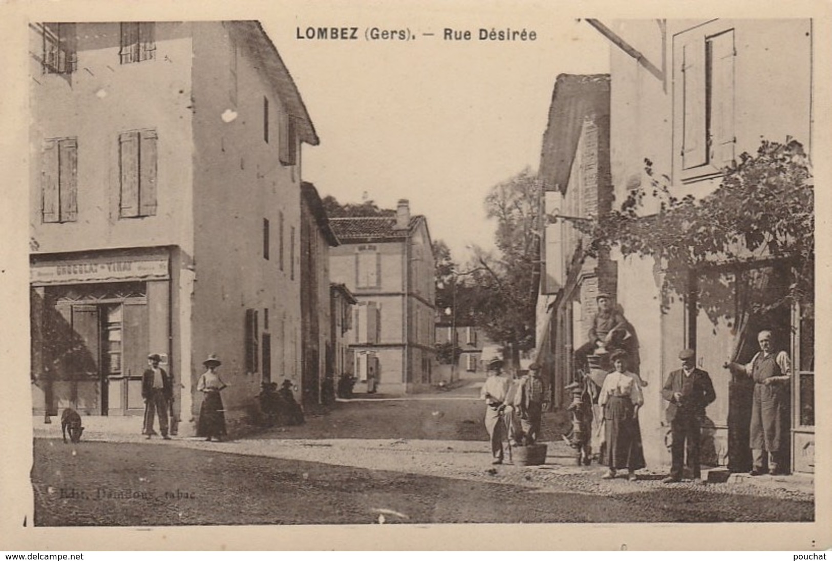 H18-32) LOMBEZ (GERS)  RUE DESIREE - (ANIMEE - EPICERIE -  PERSONNAGES - VILLAGEOIS -  - 2 SCANS) - Other & Unclassified