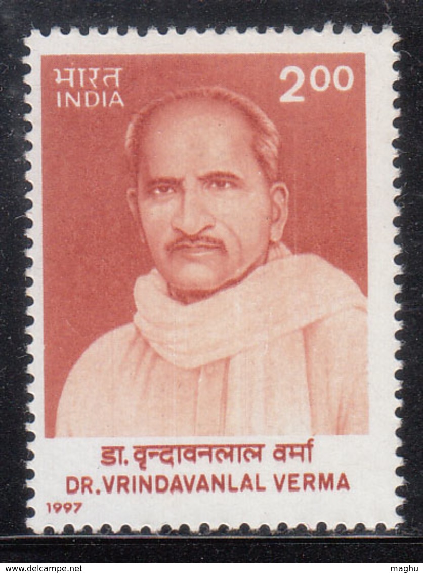 India MNH 1997, Vrindavanlal Verma, Novelist, Writer, Playwrite, - Ongebruikt