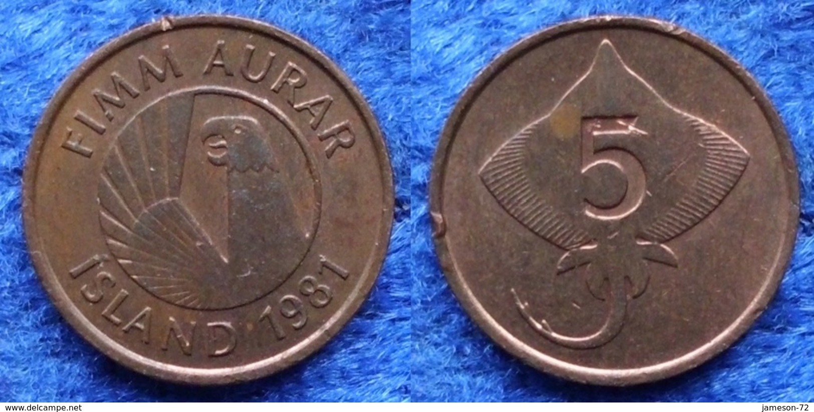 ICELAND - 5 Aurar 1981 "skate" KM# 24 Monetary Reform (1981) - Edelweiss Coins - Iceland