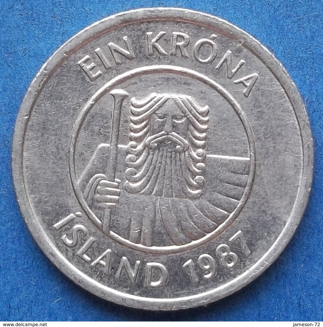 ICELAND - 1 Krona 1987 "cod" KM# 27 Republic (1944) - Edelweiss Coins - Islandia