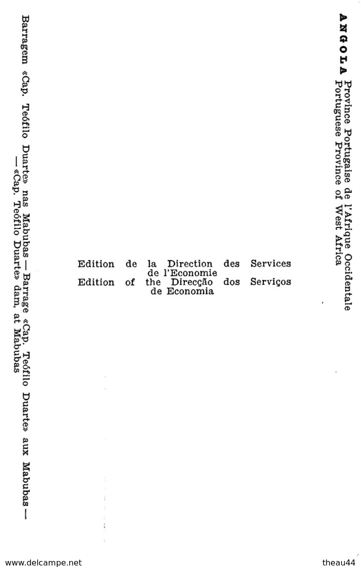 ¤¤   -  ANGOLA  - Province Portugaise De L'Afrique Occidentale  -   Barrage " Cap. Teofilo Duarte "     -   ¤¤ - Angola