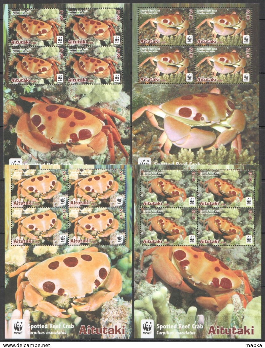 S944 2014 AITUTAKI WWF FAUNA FISH & MARINE LIFE SPOTTED REEF CRABS !!! MICHEL 46 EURO !!! 4KB MNH - Sonstige & Ohne Zuordnung