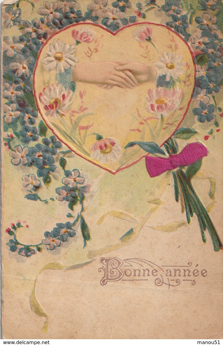 BONNE ANNEE  1905 - Jolie CPA Gaufrée ( Fer à Cheval - Trèfle ) - Nouvel An