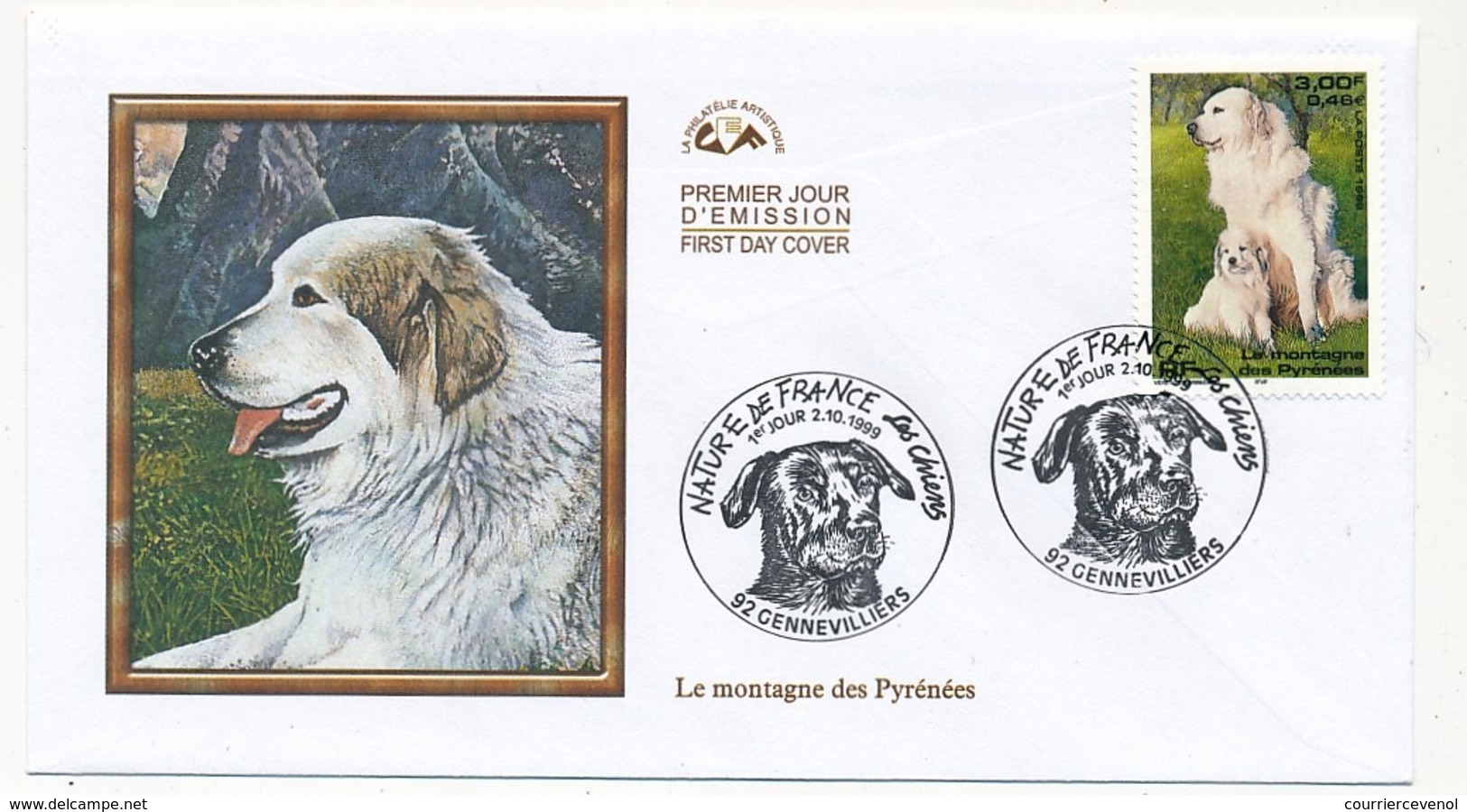 FRANCE - 4 Enveloppes FDC - Nature De France - Les Chats, Les Chiens - Gennevilliers 2 Octobre 1999 - 1990-1999