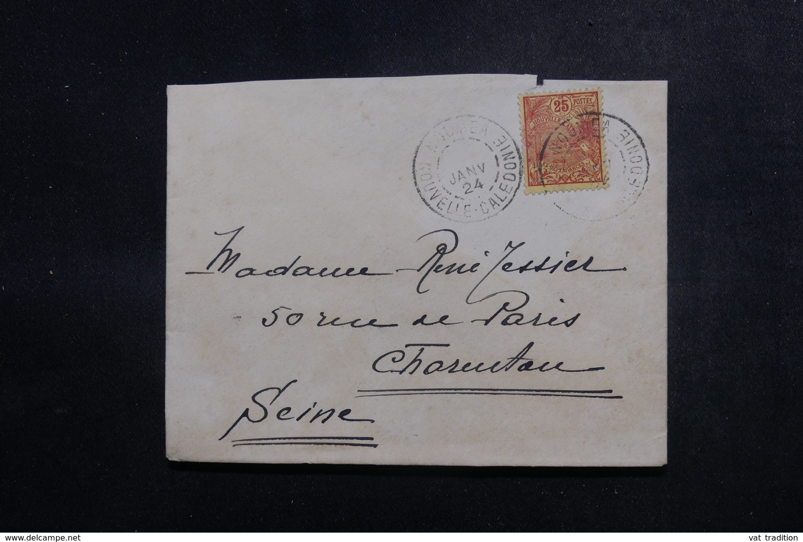 NOUVELLE CALÉDONIE - Enveloppe De Nouméa Pour La France En 1924, Affranchissement Plaisant - L 47877 - Lettres & Documents