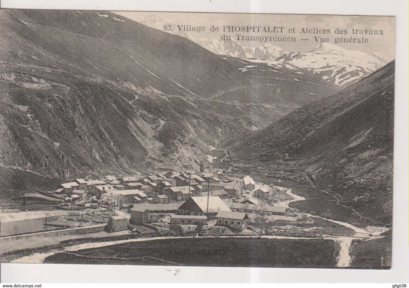 CPA-09-Ariège- Village De L'HOSPITALET Et Ateliers Des Travaux Du Transpyrénéen- Vue Générale- - Altri & Non Classificati