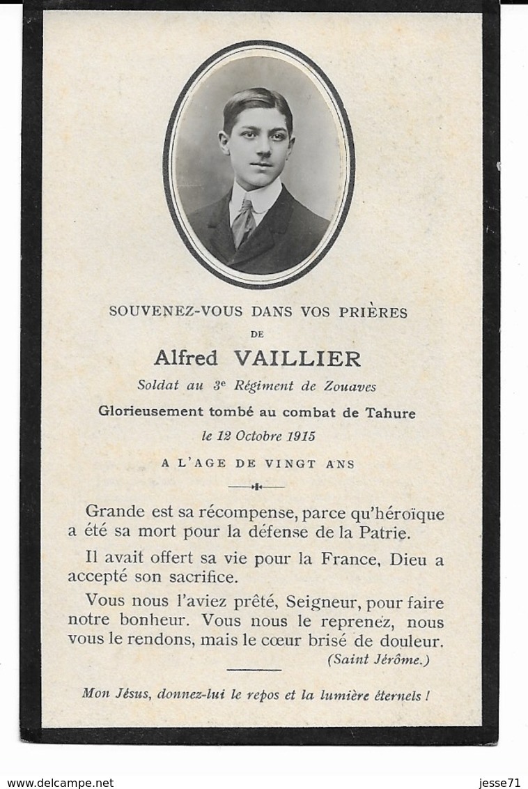 Saint-Sauveur, Alfred Vaillier, Mort Pour La France - Décès