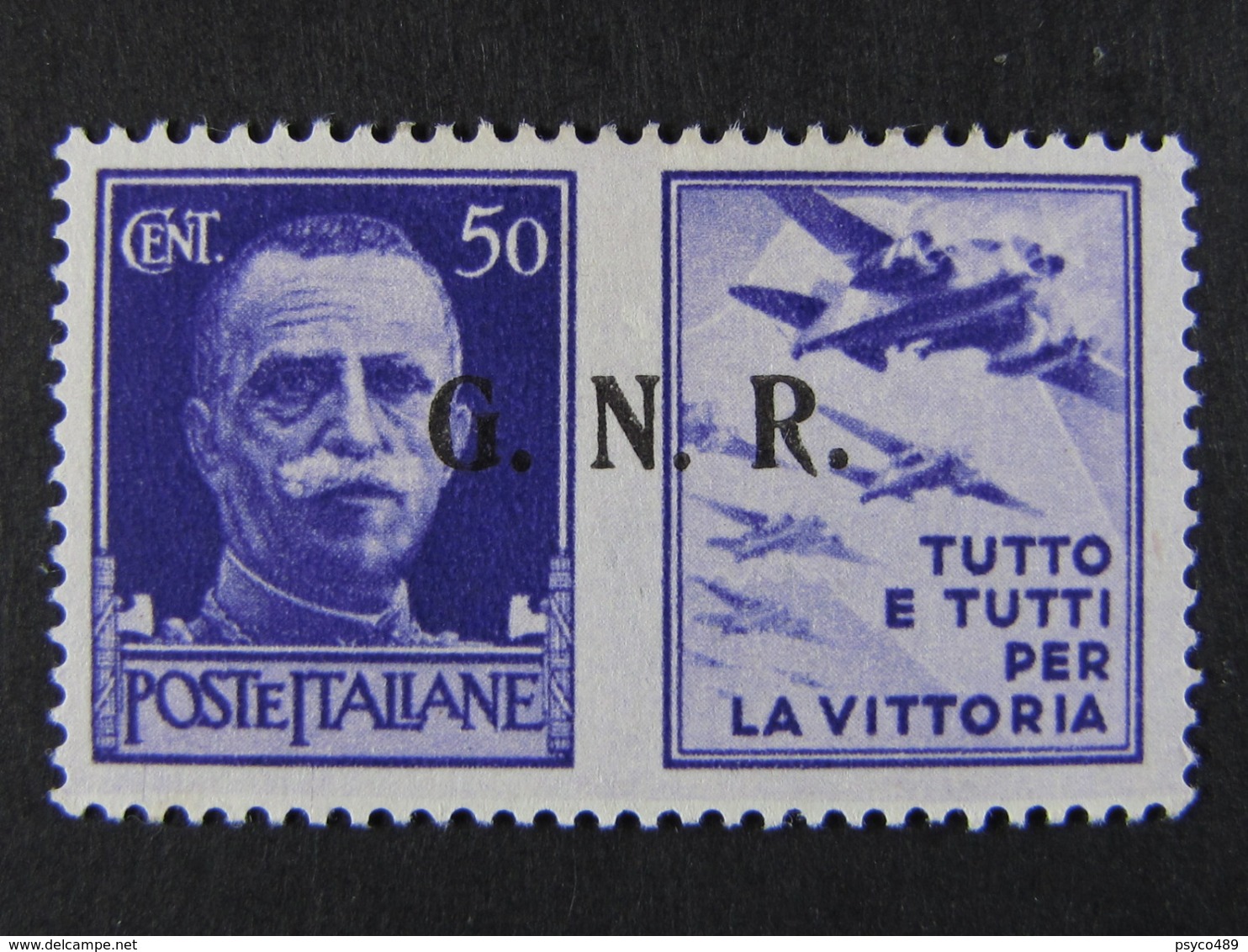 ITALIA-Italy -1944- Repubblica Sociale "Propaganda Di Guerra" C. 50 3* Tipo MH* (descrizione) - Oorlogspropaganda