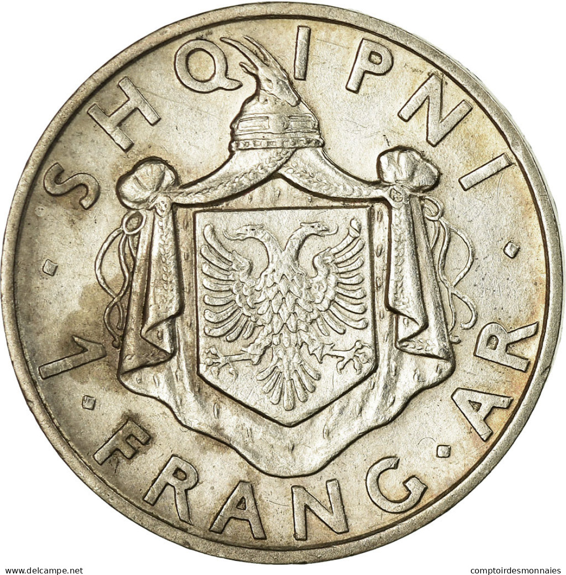 Monnaie, Albania, Zog I, Frang Ar, 1937, Rome, TTB, Argent, KM:16 - Albanie