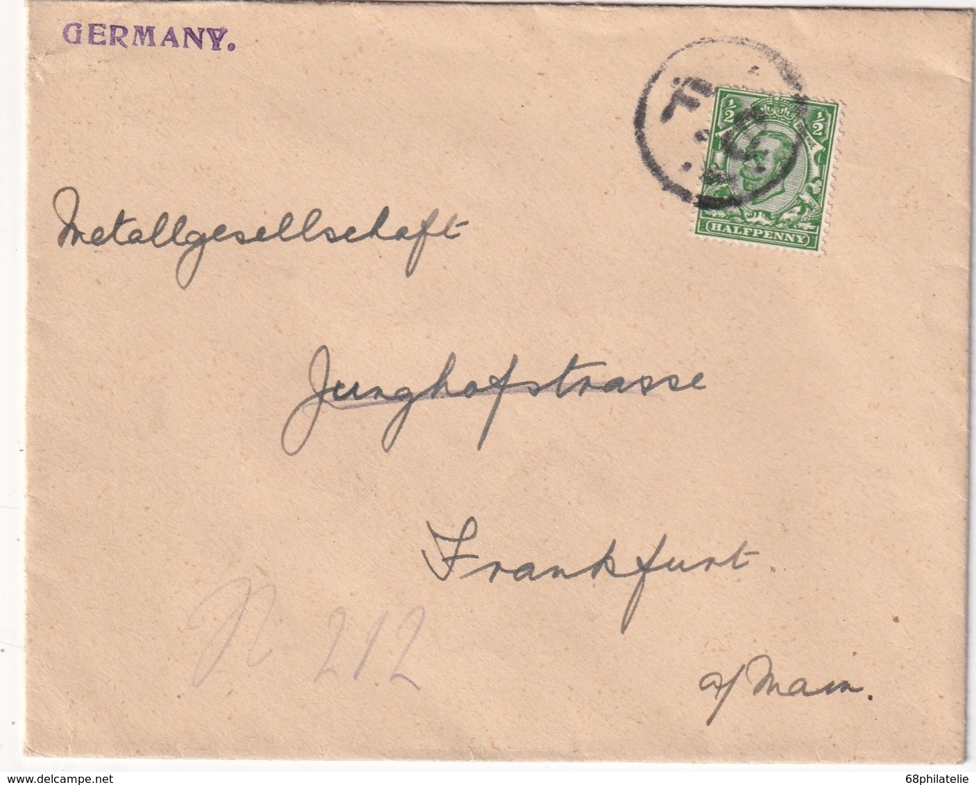 GRANDE-BRETAGNE LETTRE POUR FRANKFURT - Lettres & Documents