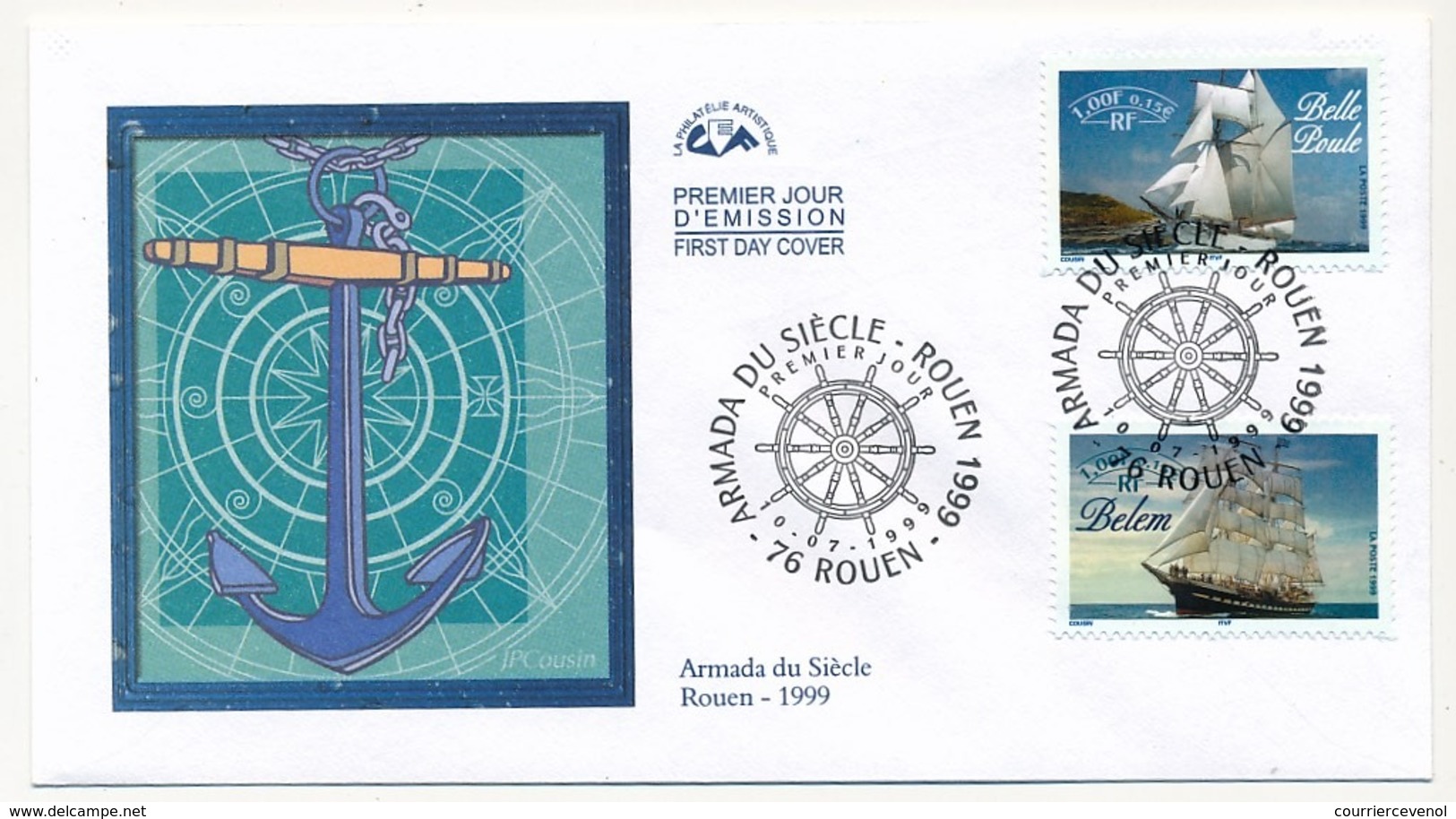 FRANCE - 5 Enveloppes FDC - Armada Du Siècle - ROUEN 1996 - 10 Juillet 1999 - 1990-1999