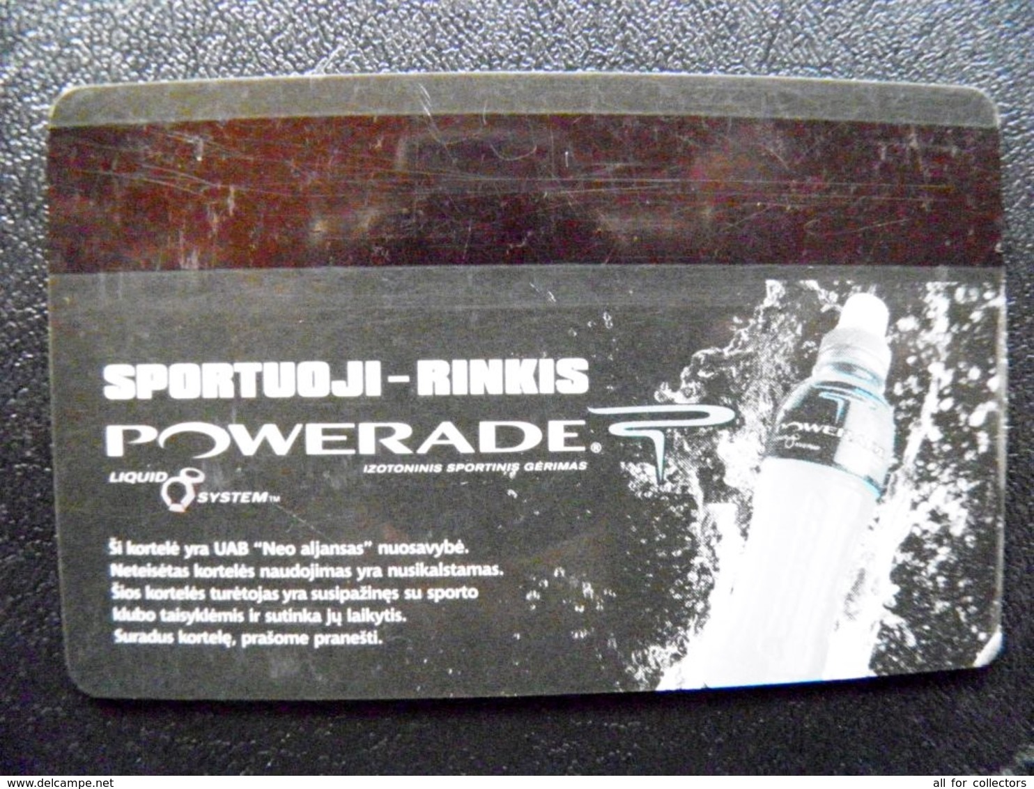 Plastic Card Lithuania Sport Club Impuls Member Carte Powerade - Sonstige & Ohne Zuordnung