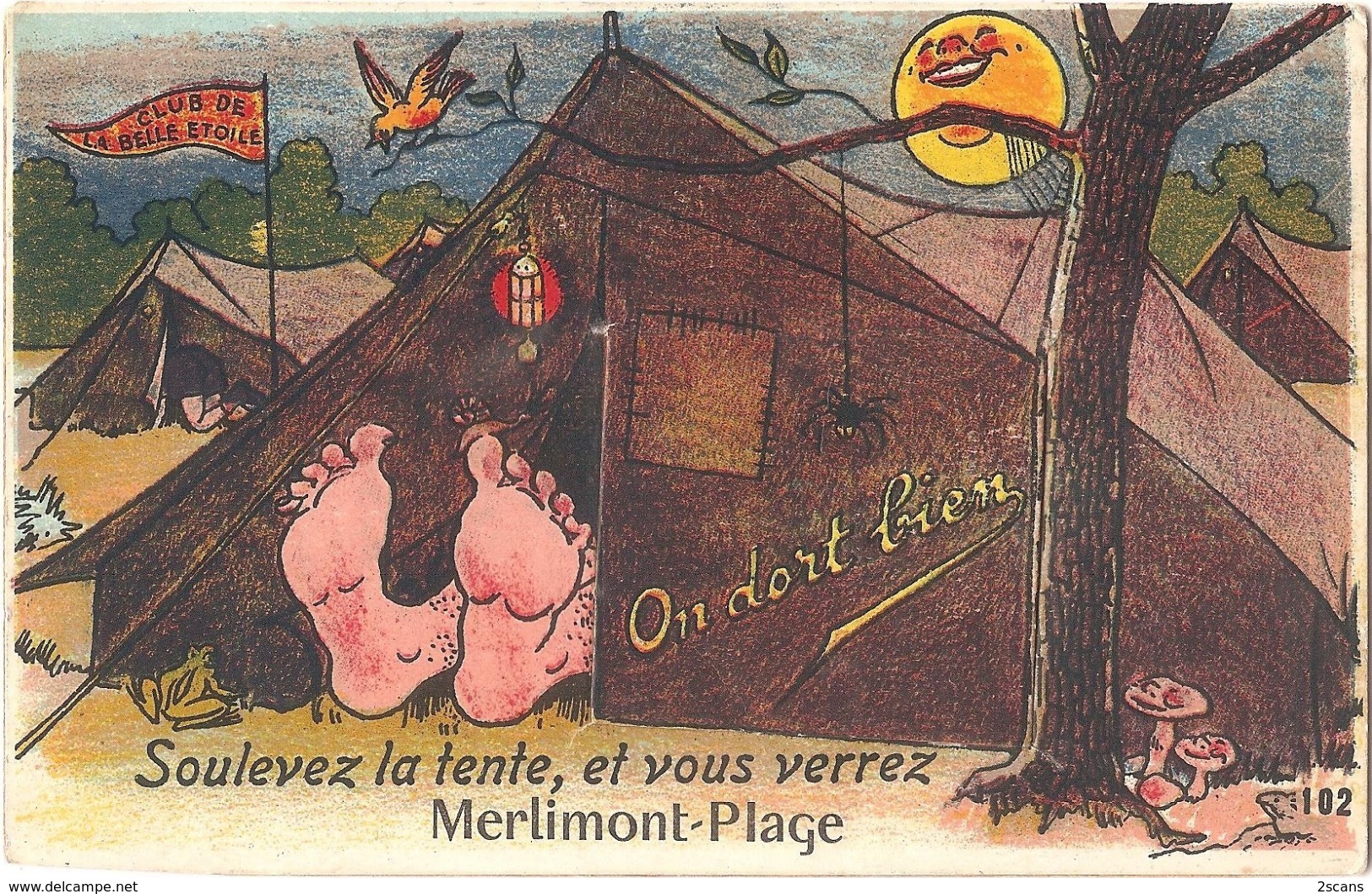 Dépt 62 - MERLIMONT-PLAGE - Carte à Système Dépliant (10 Mini-vues), "Soulevez La Tente, Et Vous Verrez Merlimont-Plage" - Autres & Non Classés