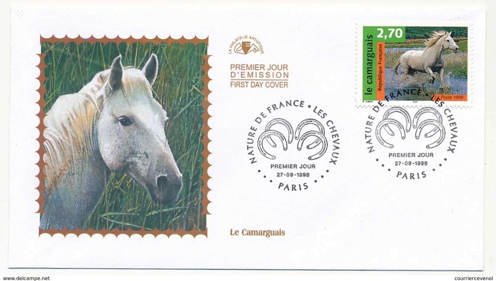 FRANCE - 4 Enveloppes FDC - Nature De France - LES CHEVAUX - PARIS - 27/09/1998 - 1990-1999