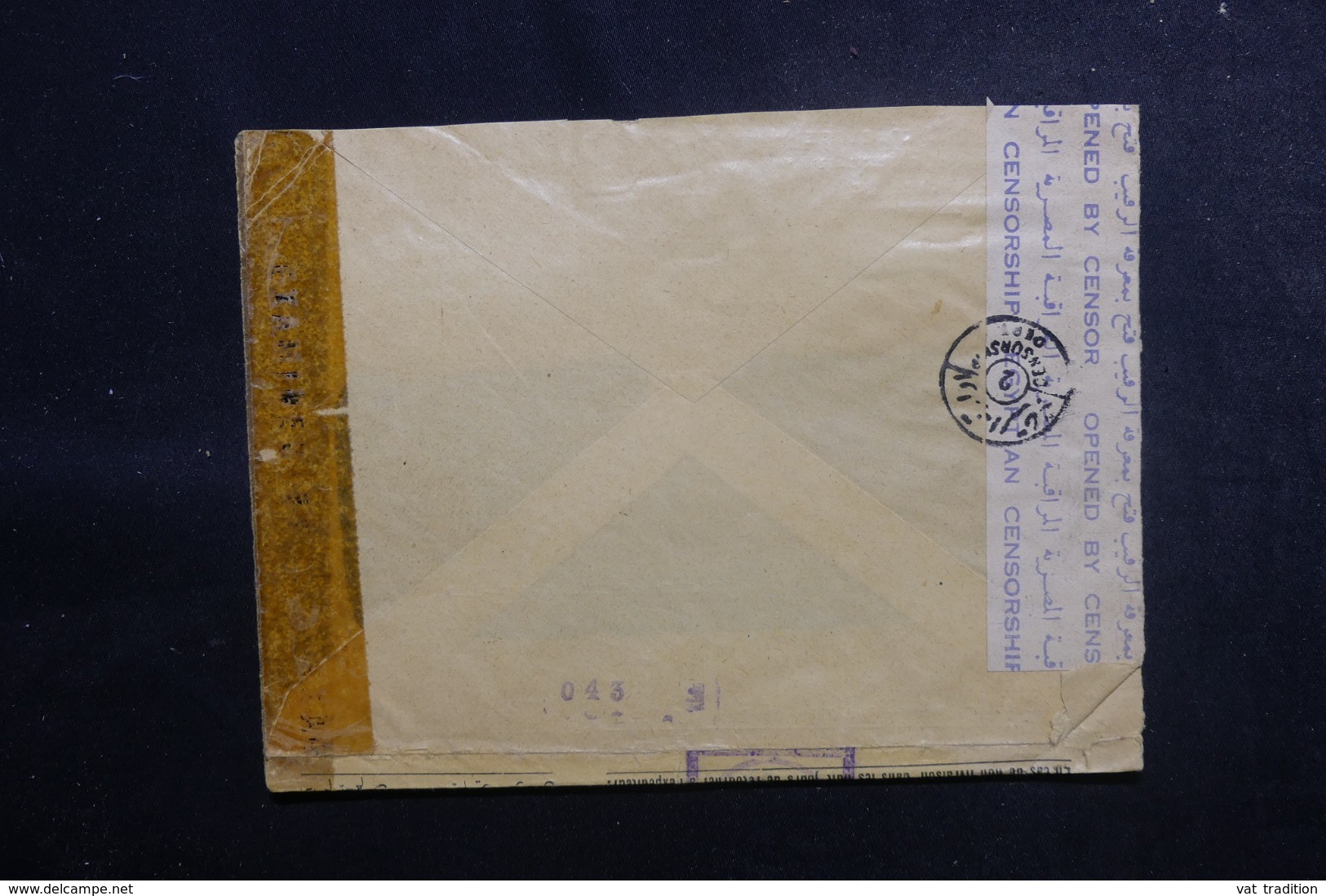 EGYPTE - Enveloppe Commerciale Du Caire  En 1943 Avec Contrôles Postaux - L 47919 - Covers & Documents