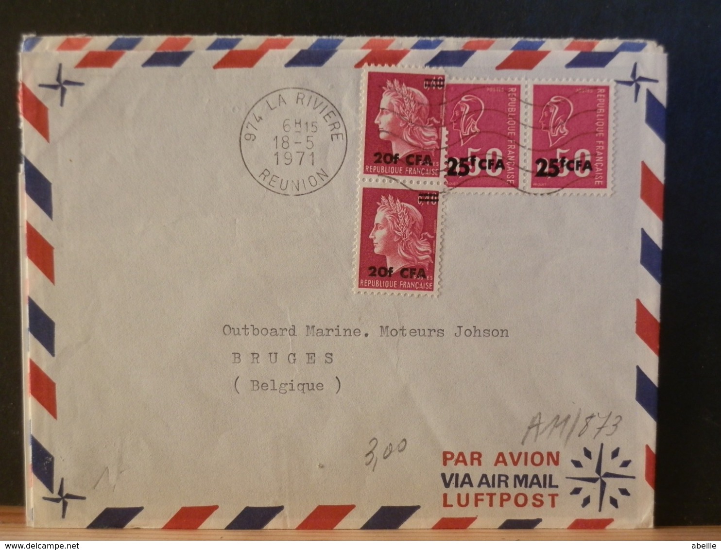 A11/873 LETTRE POUR LA BELG. 1971 - Covers & Documents