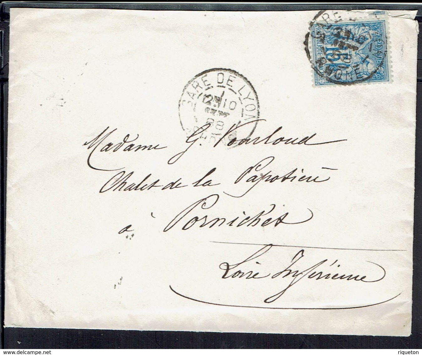 Fr - 1888 - Type Sage 15 C. Sur Enveloppe De Lyon, Pour Pornichet - B/tb - - 1877-1920: Semi Modern Period