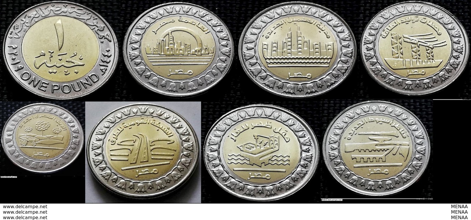 EGYPT - Recently Issued One Pound - 2019 - 7 Coins - Egypte