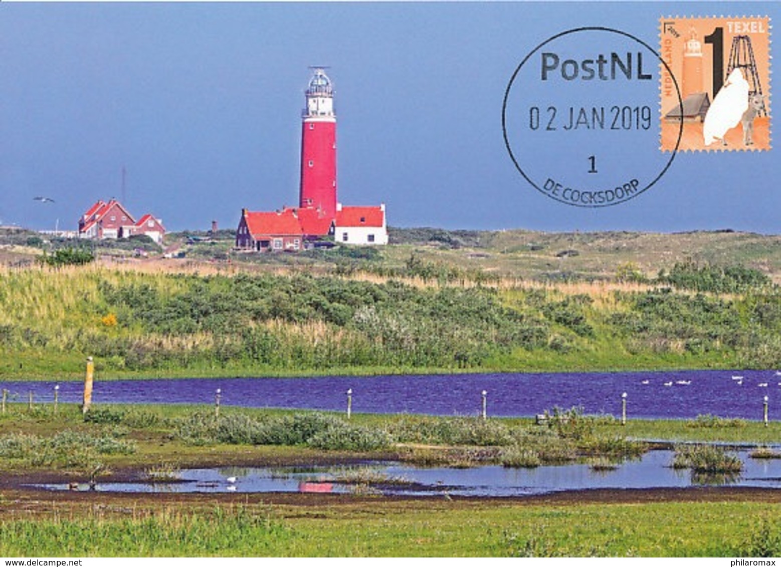 D38605 CARTE MAXIMUM CARD RR FD 2019 NETHERLANDS - LIGHTHOUSE PHARE DE COCKSDORP TEXEL WADDEN ISLAND CP ORIGINAL - Leuchttürme