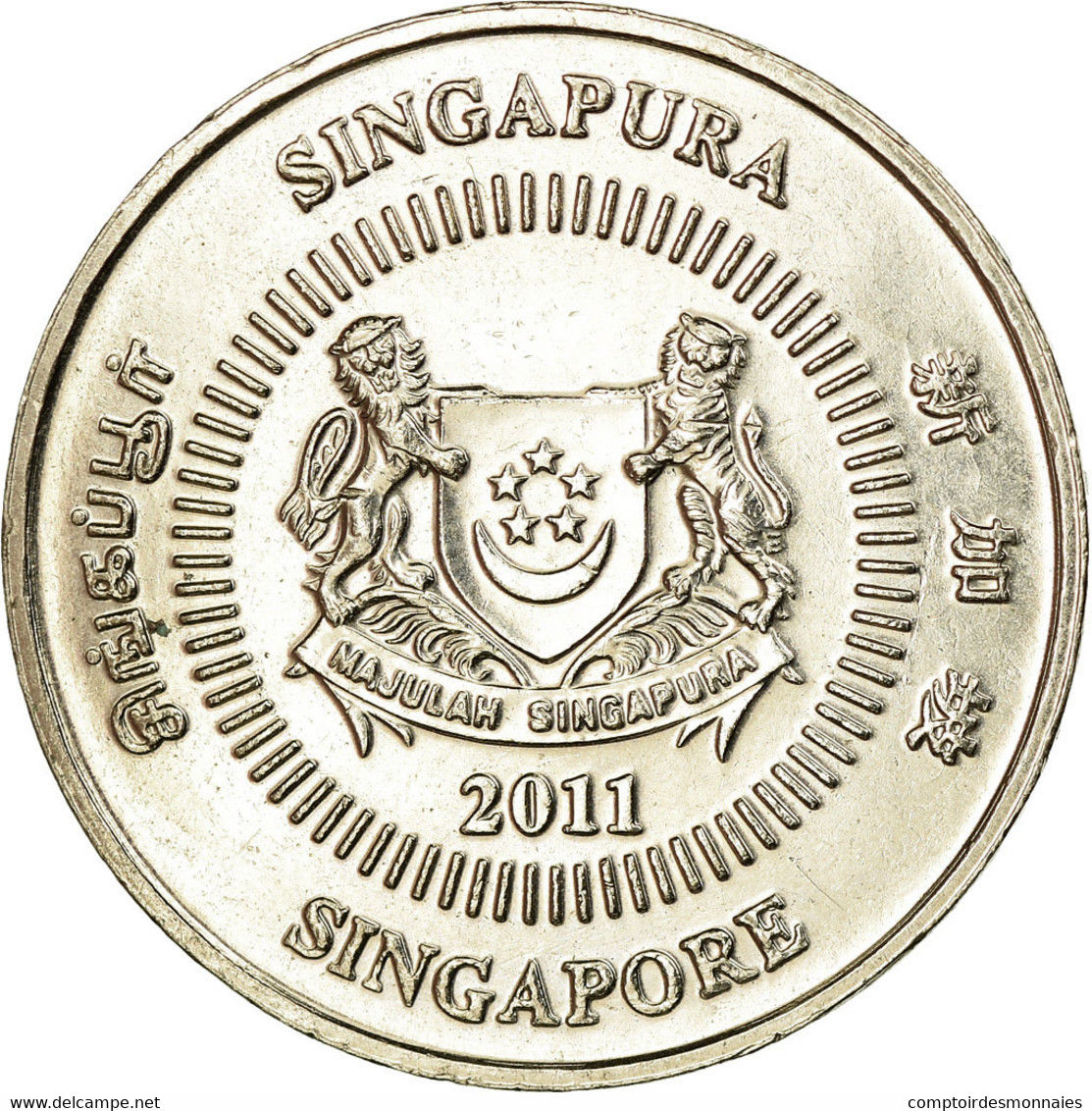 Monnaie, Singapour, 50 Cents, 2011, Singapore Mint, TTB, Copper-nickel, KM:102 - Singapore