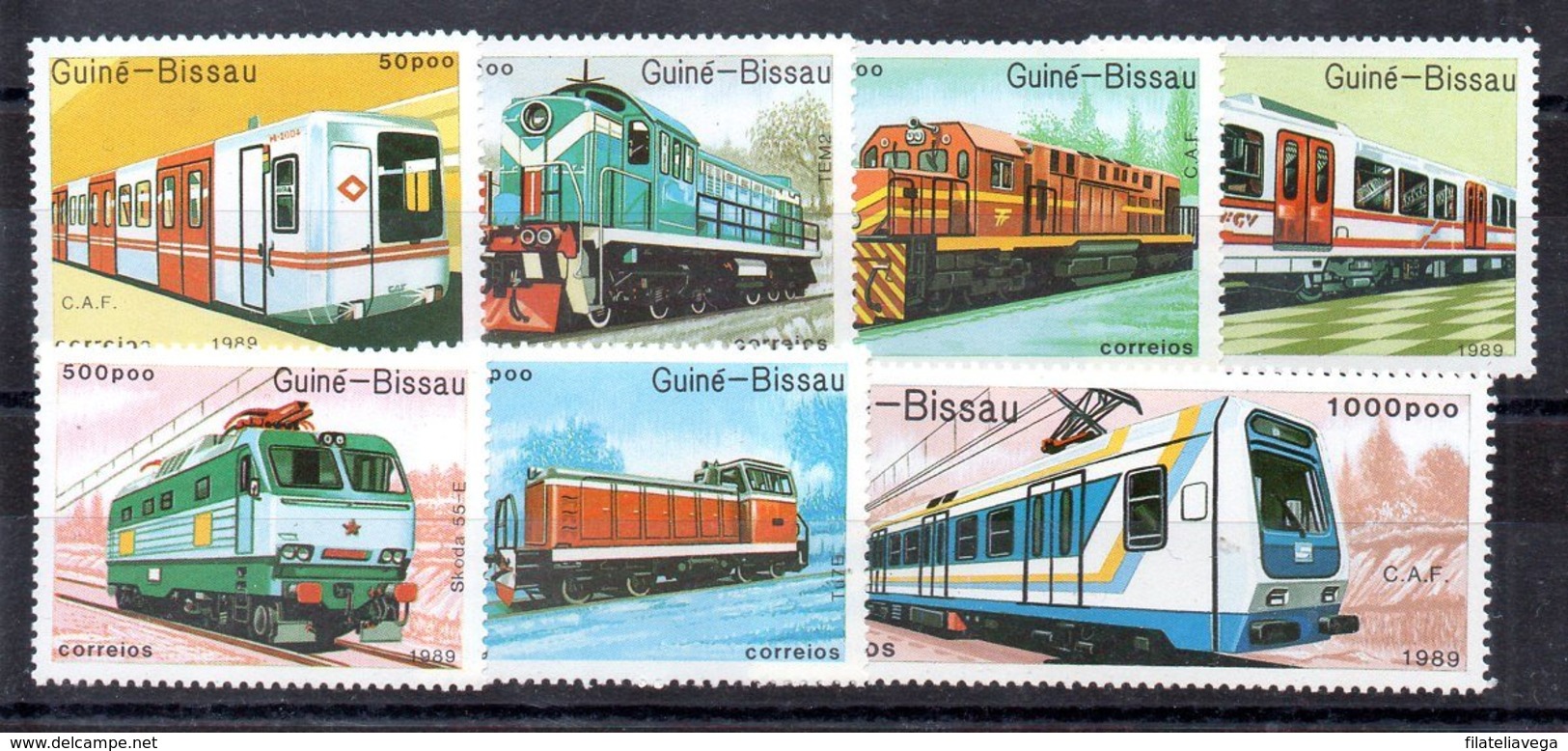 Guinea-Bissau Serie Completa N ºYvert 521/27 ** TRENES (TRAIN) Valor Catálogo 14.0€ - Guinea-Bissau