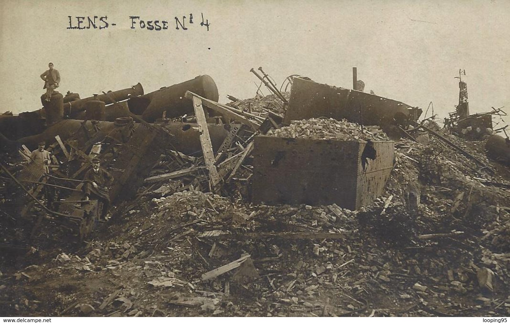 CARTE POSTALE PHOTO-LENS-FOSSE 4- RUINES - Lens