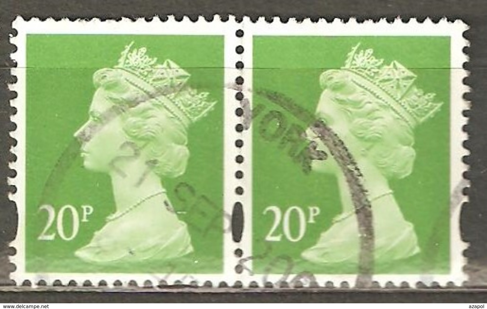 Great Britain: Pair Used Stamps From A Set, 1996, Mi#1630(2) - Machins