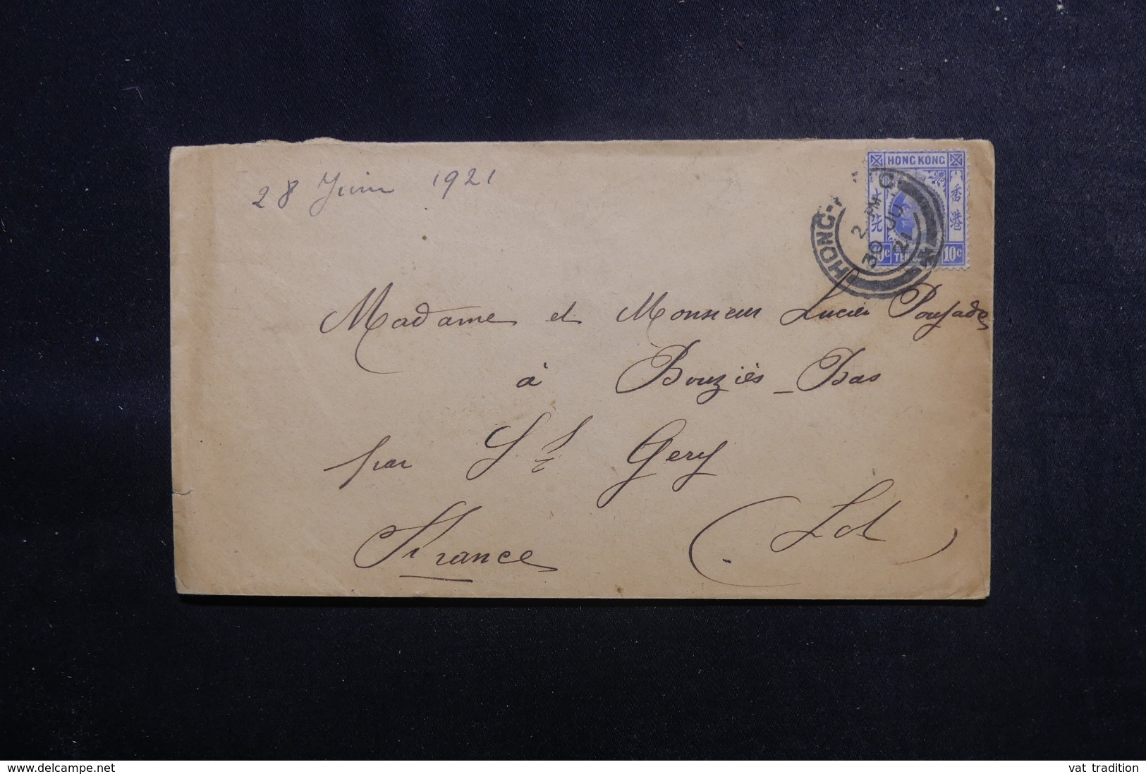 HONG KONG - Enveloppe Pour La France En 1921 - L 47950 - Cartas & Documentos
