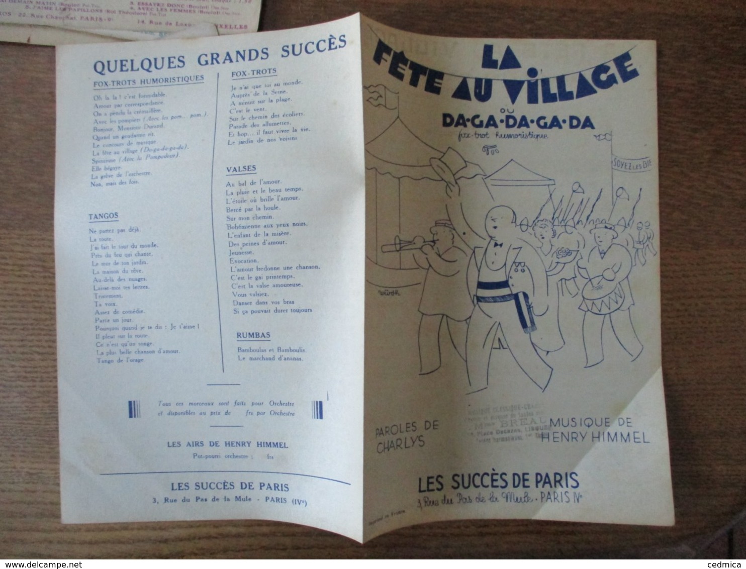 LA FÊTE AU VILLAGE OU DA.GA.DA.GA.DA PAROLES DE CHARLYS MUSIQUE DE HENRY HIMMEL - Spartiti