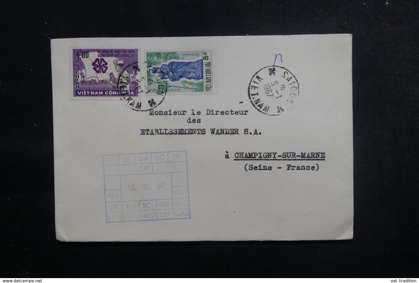 VIÊTNAM - Enveloppe De Saïgon Pour La France En 1967, Affranchissement Plaisant - L 47954 - Viêt-Nam