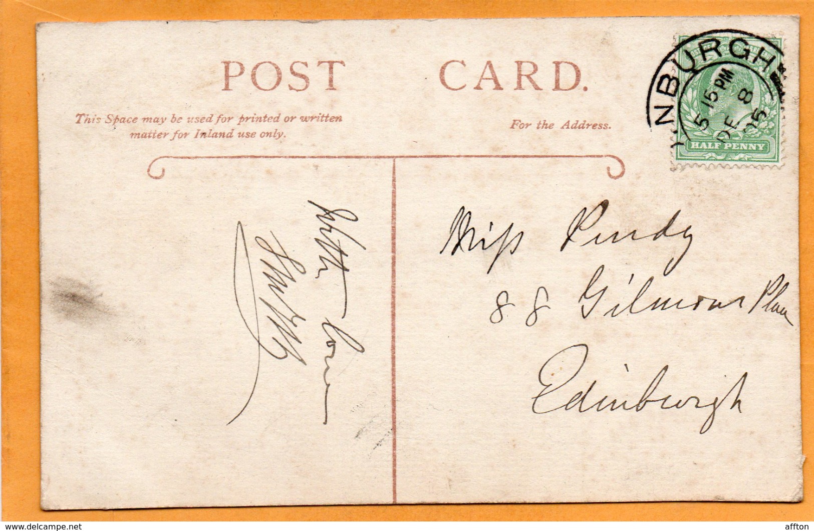 East Calder UK 1906 Postcard - West Lothian