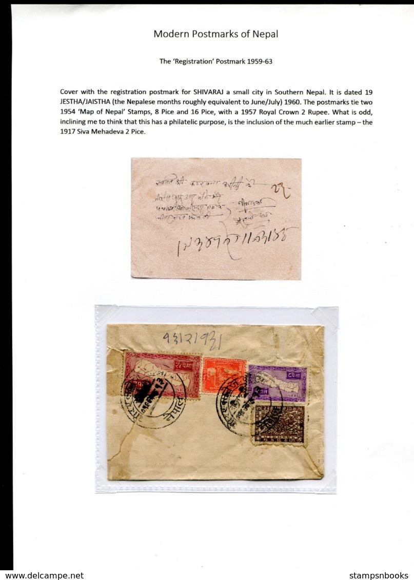 1960-75 Nepal X 3 Registration / Bi-Lingual Postmark Covers - Nepal