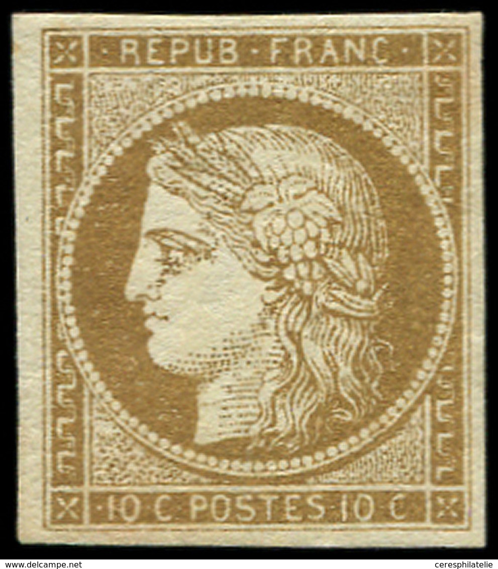 (*) EMISSION DE 1849 - 1b   10c. Bistre-VERDATRE, TB. C - 1849-1850 Cérès