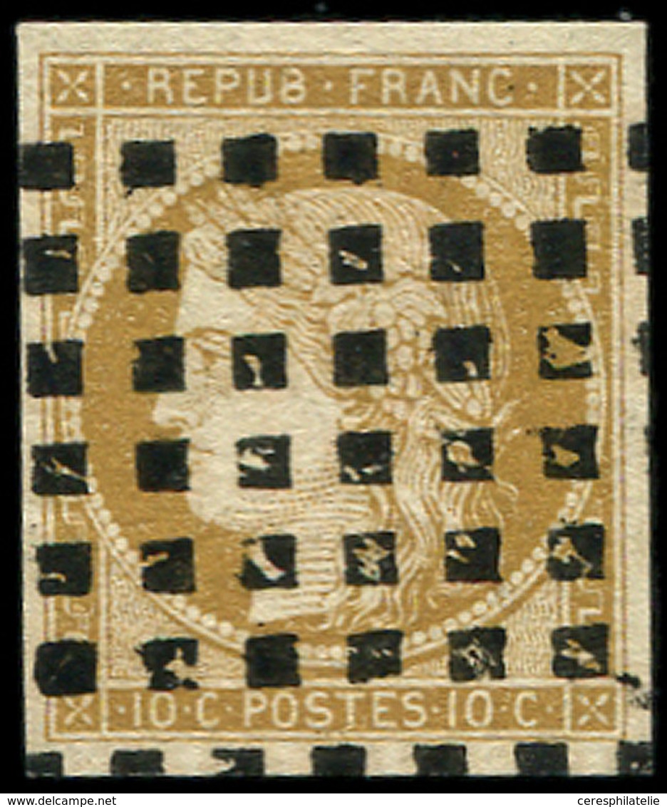 EMISSION DE 1849 - 1    10c. Bistre-jaune, Obl. GROS POINTS, TB - 1849-1850 Cérès