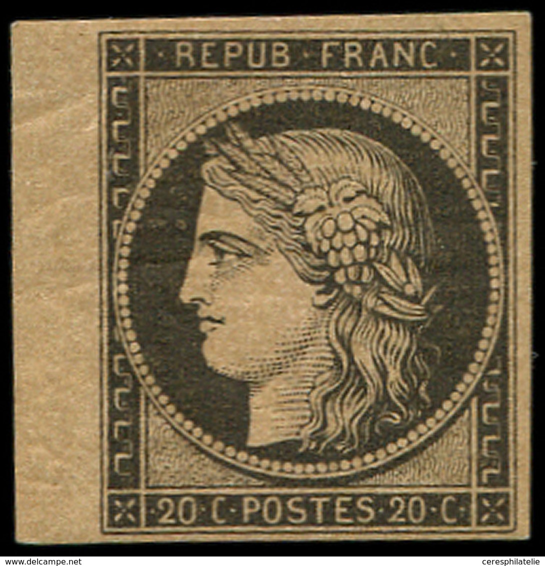 * EMISSION DE 1849 - 3b   20c. Noir Sur CHAMOIS FONCE, Bdf, TB. C - 1849-1850 Cérès