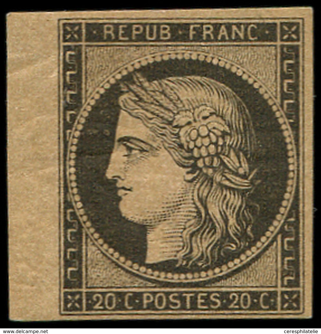 * EMISSION DE 1849 - 3b   20c. Noir Sur CHAMOIS FONCE, Bdf, TB. C - 1849-1850 Ceres