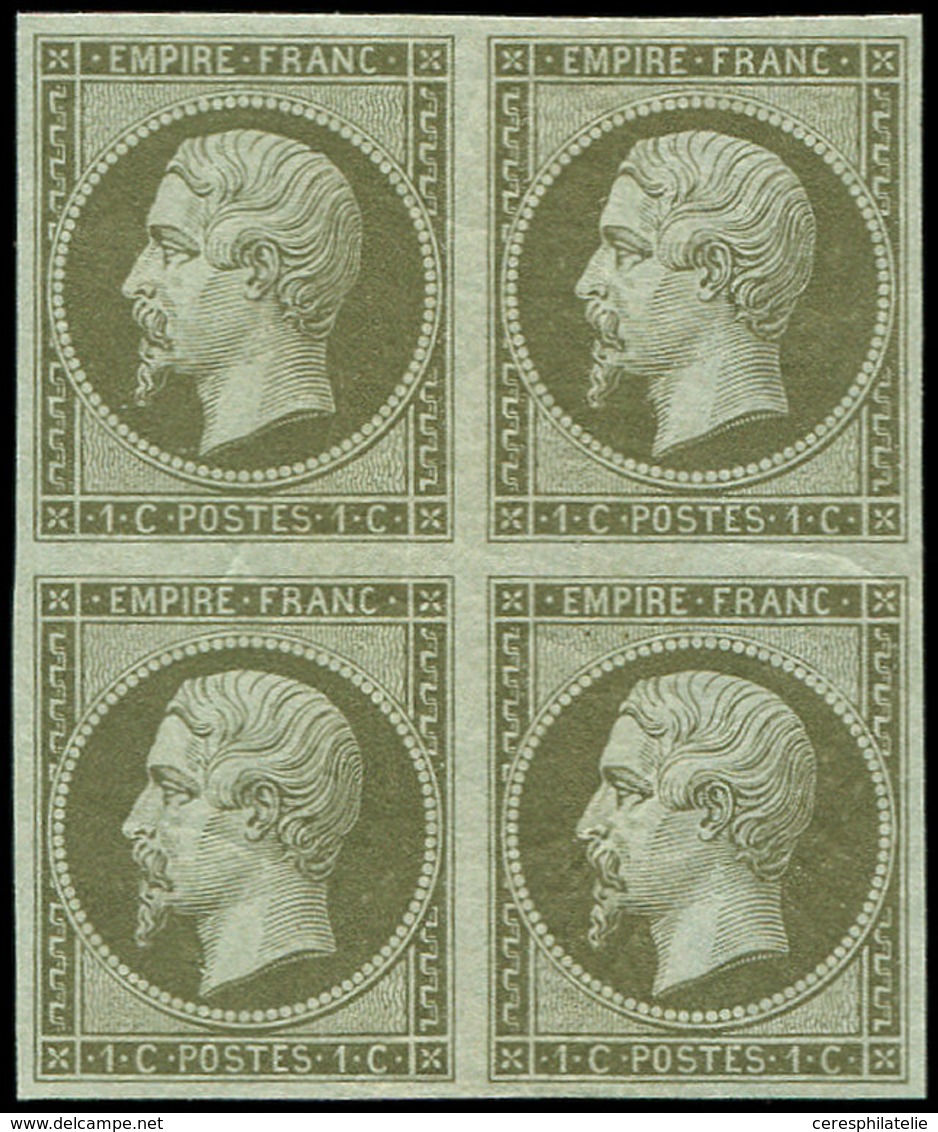 ** EMPIRE NON DENTELE - 11    1c. Olive, BLOC De 4, Fraîcheur Postale, TTB - 1853-1860 Napoléon III