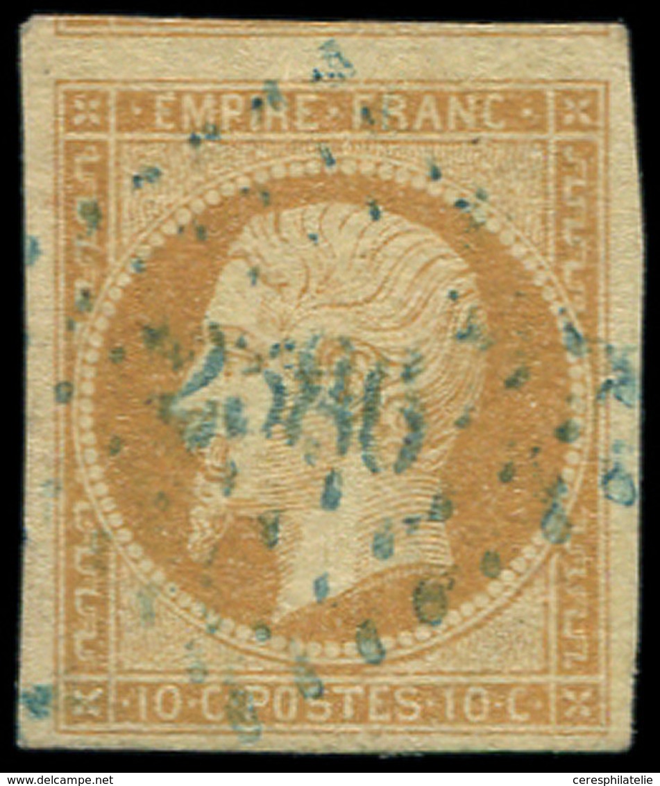 EMPIRE NON DENTELE - 13A  10c. Bistre, Obl. PC BLEU 2386, TB - 1853-1860 Napoléon III