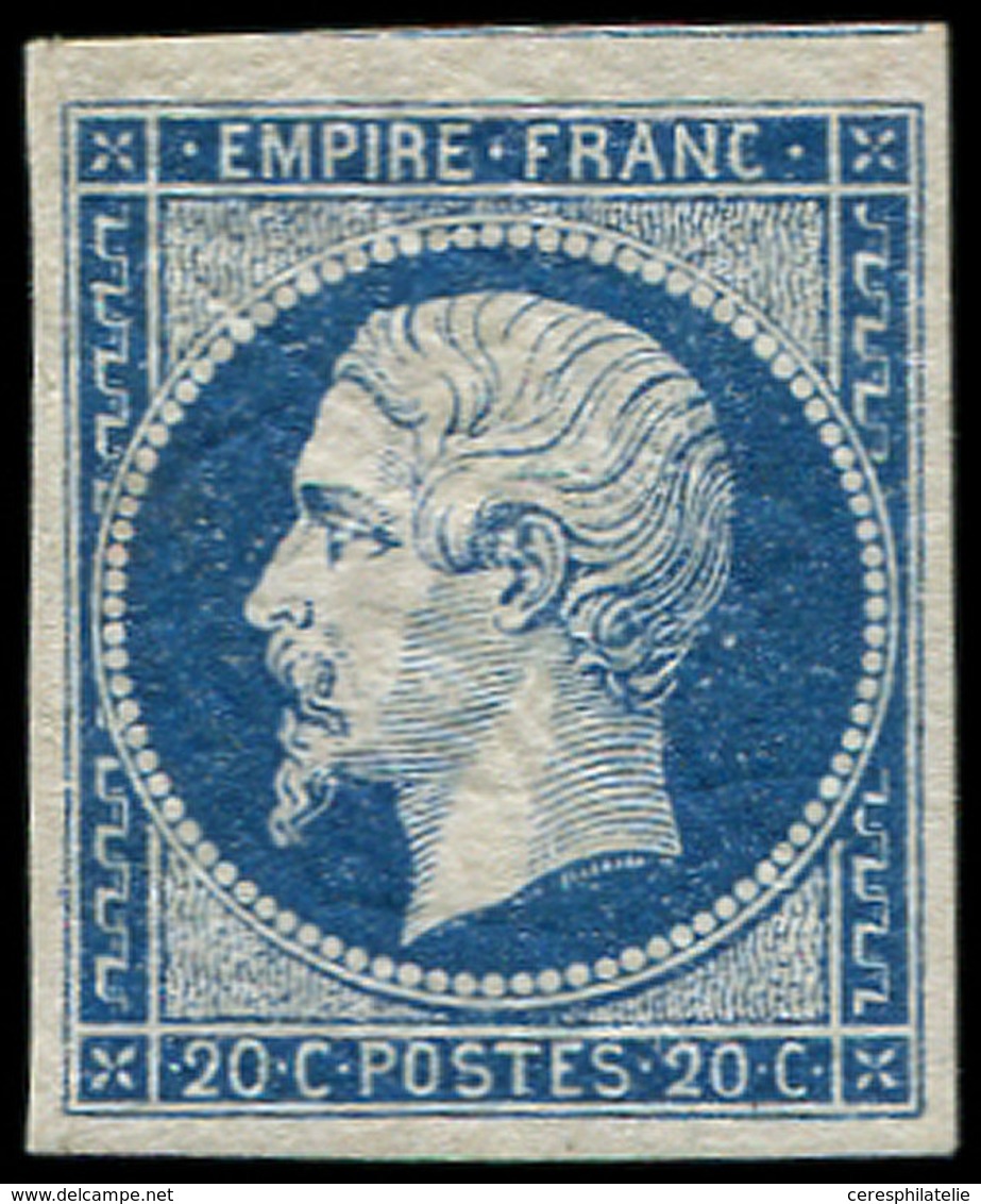 ** EMPIRE NON DENTELE - 14Aa 20c. Bleu FONCE, T I, Fraîcheur Postale, TTB - 1853-1860 Napoléon III