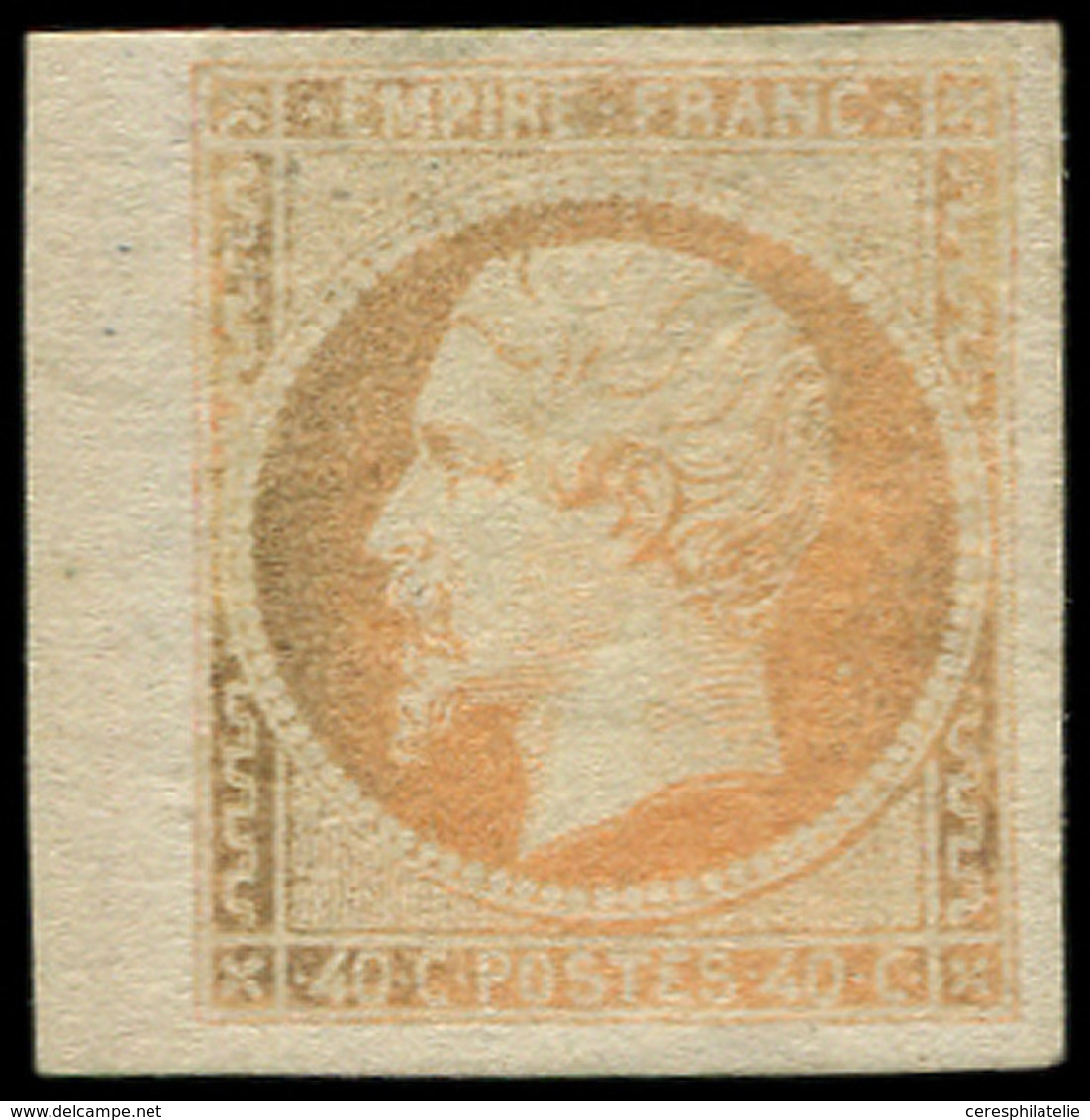 * EMPIRE NON DENTELE - 16   40c. Orange, Petit Bdf, Couleur Partiellement Oxydée Et G. Altérée, B/TB - 1853-1860 Napoléon III