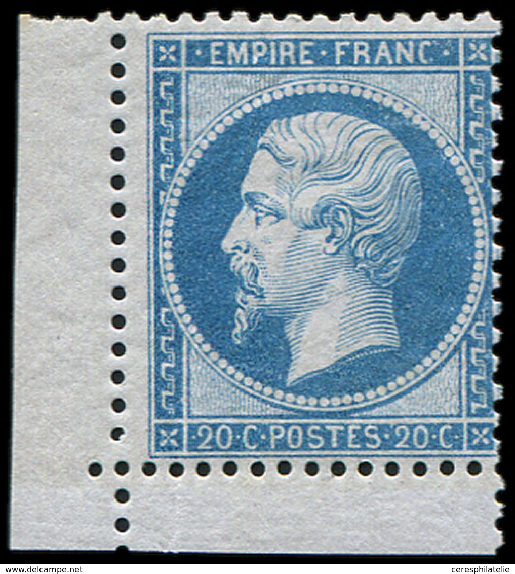 ** EMPIRE DENTELE - 22   20c. Bleu, Cdf, Très Frais Et TB - 1862 Napoleone III