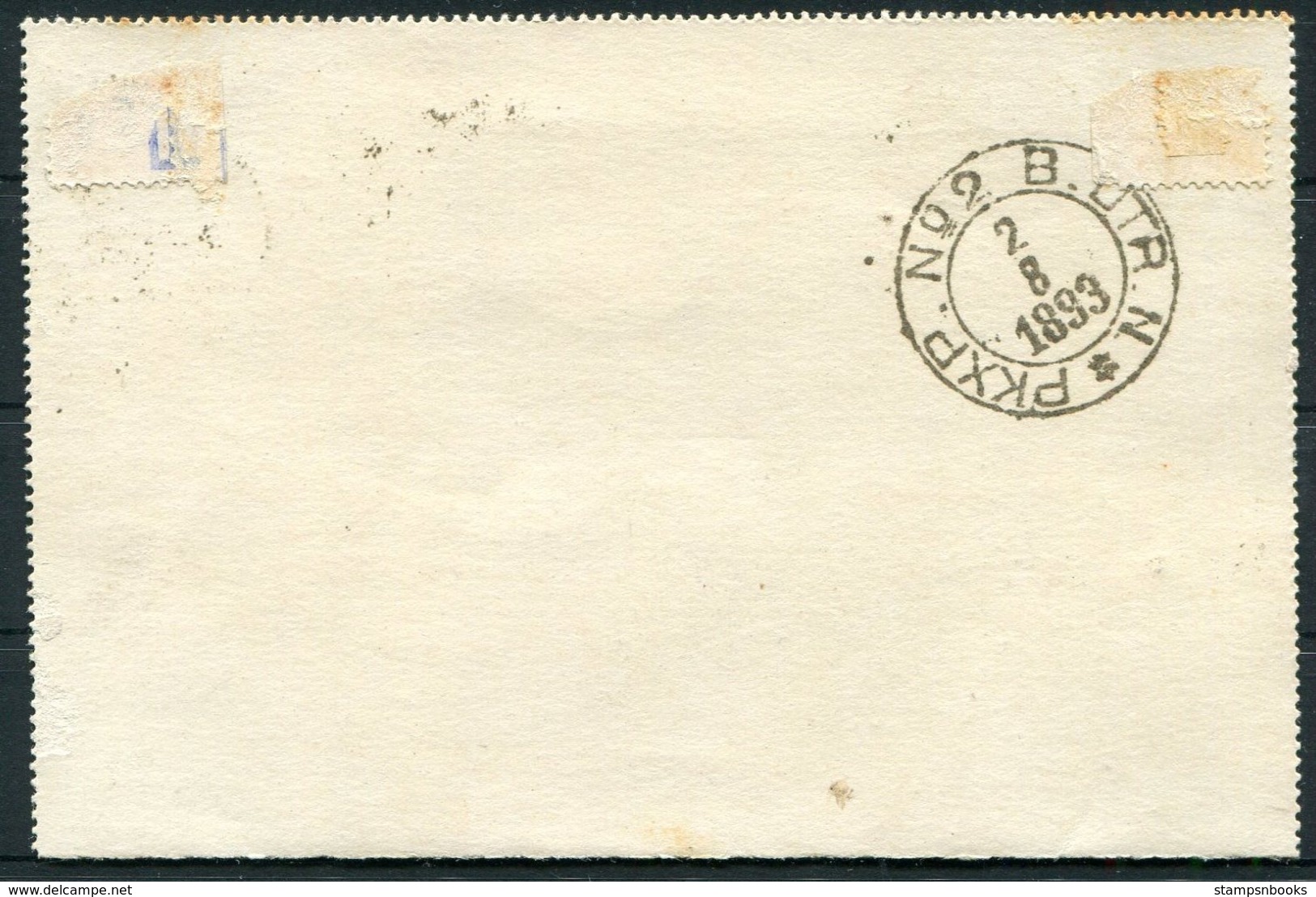 1893 Sweden Uprated Lettercard Stationery Stockholm - Frankfurt Germany. PKXP Railway TPO - Covers & Documents