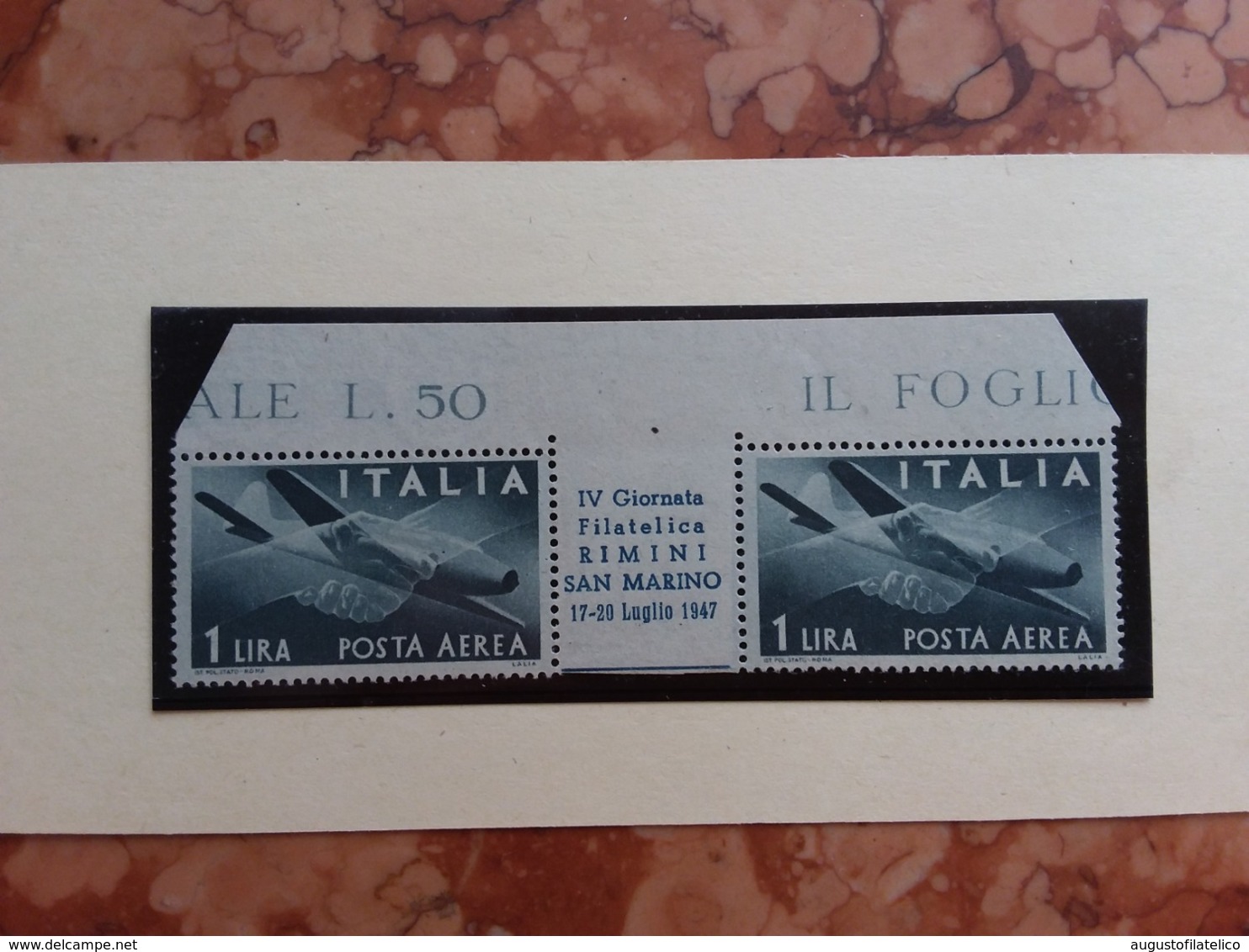 REPUBBLICA - Curiosità - Giornata Filatelica Rimini-San Marino 1947 - Coppia Con Ponte + Spese Postali - Varietà E Curiosità