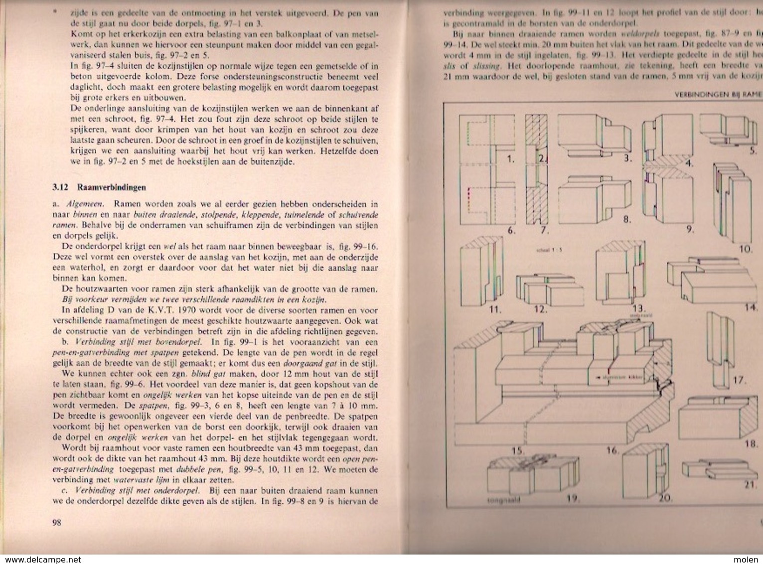 VAKKENNIS TIMMEREN 332blz ©1971 timmerman schrijnwerker houtbewerking HOUT DAKWERK VAK SCHRIJNWERK MENUISERIE dak Z766