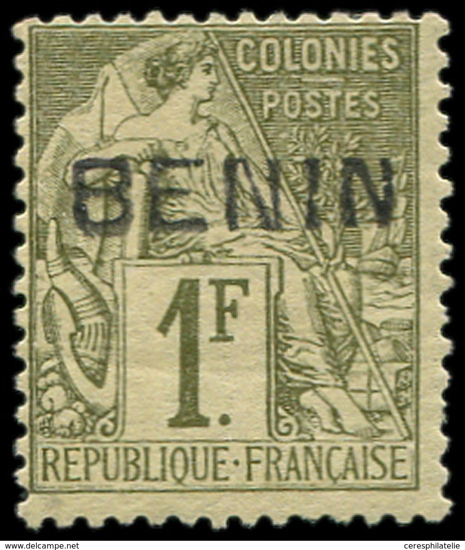 * BENIN 13 : 1f. Olive, Surch. T II, Froissure De Gomme, Sinon TB. Cote Maury - Otros & Sin Clasificación