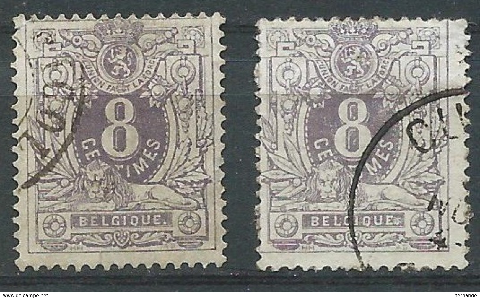 2X Timbres Nr 29 Lion Couché Avec Chiffre 8 Centimes Oblitérés - 1869-1888 León Acostado