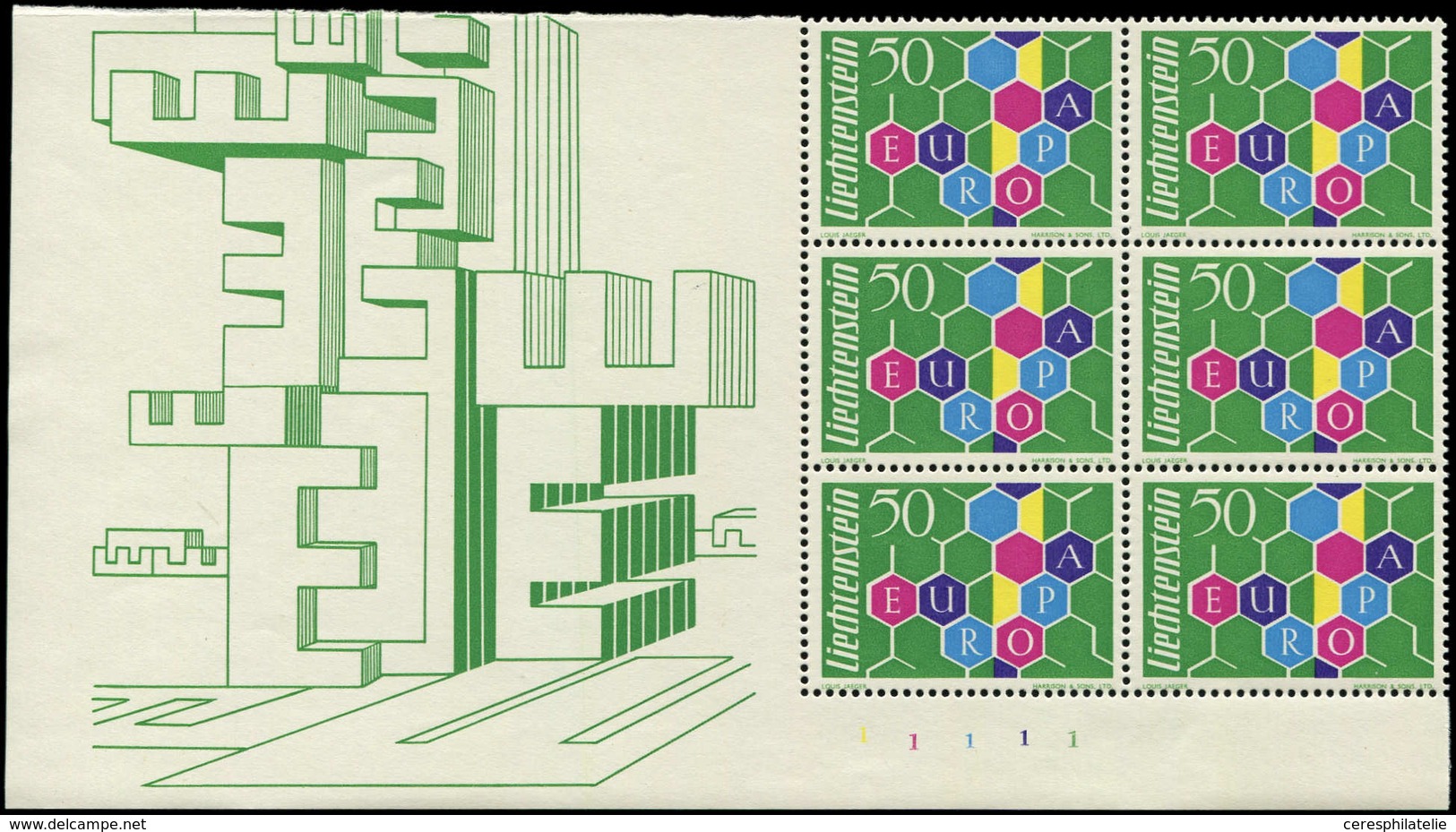 ** LIECHTENSTEIN 355 : Europa 1960, BLOC De 6 Cdf, TB - Nuovi