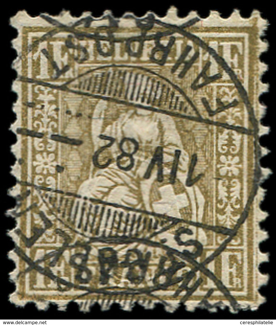 SUISSE 57 : 1f. Or, Obl., TB - 1843-1852 Poste Federali E Cantonali
