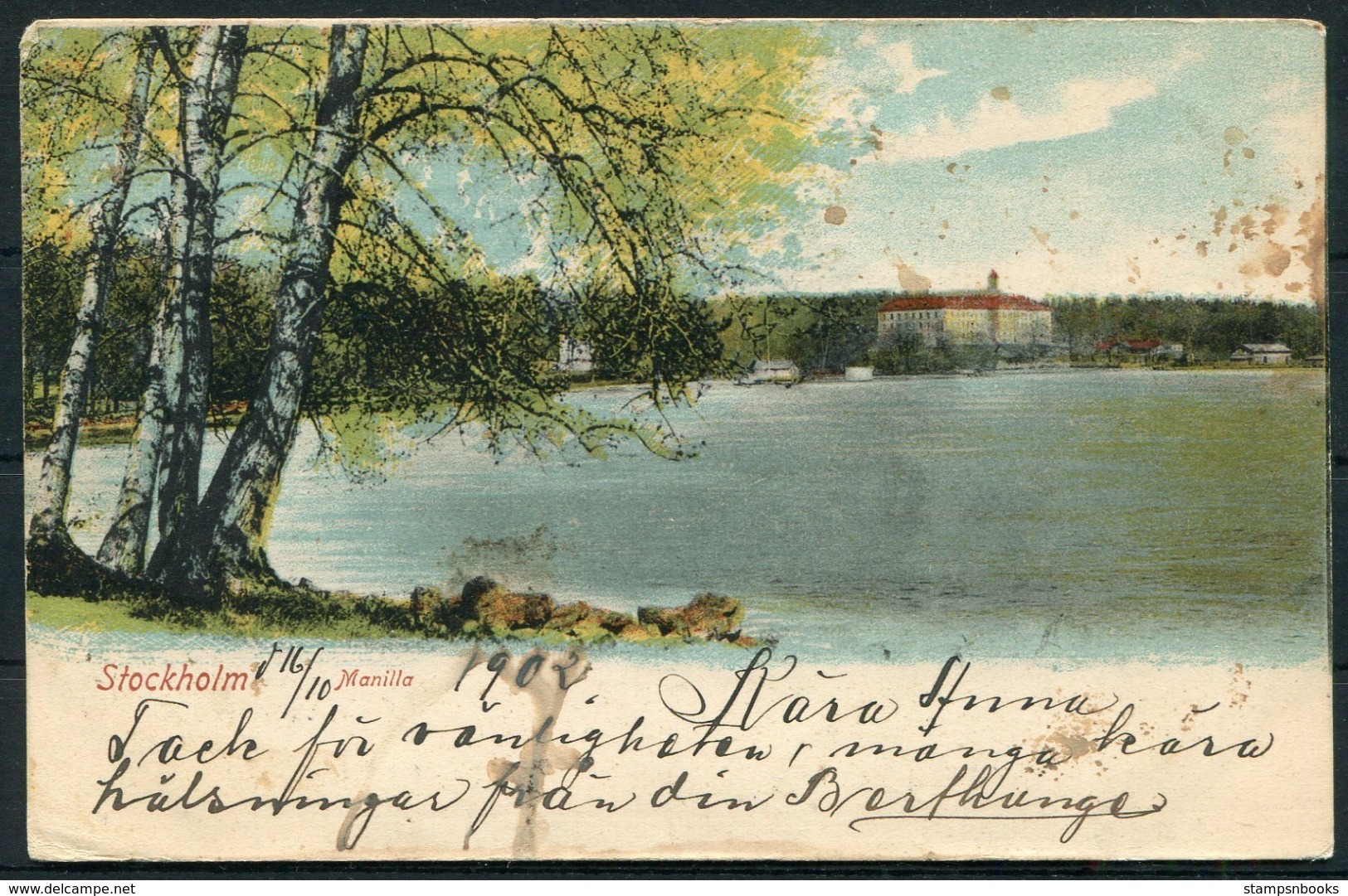 1902 Sweden Stockholm Manilla Postcard. Stockholm - Stockholm Soder - Covers & Documents